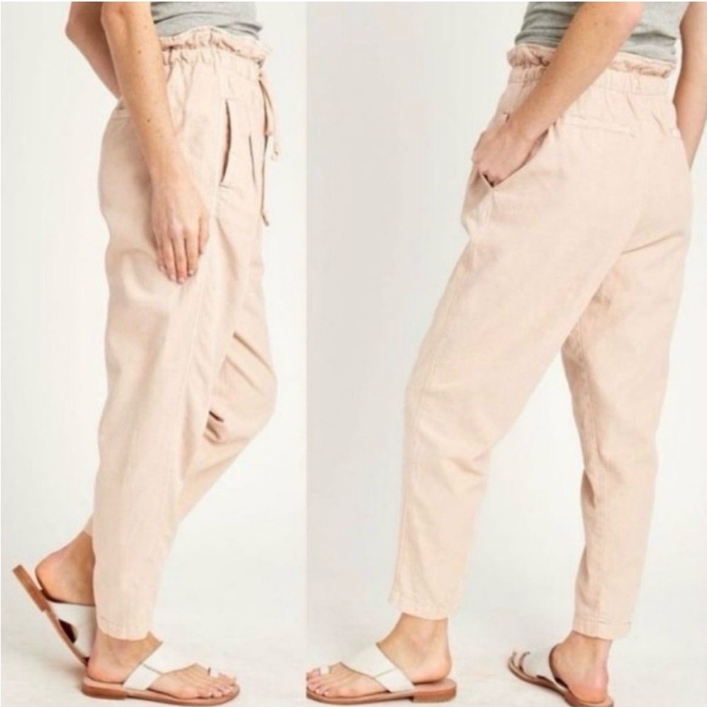 Free People Margate High-Rise Drawstring Paperbag Pants - Light Pink - Small - Picture 5 of 10